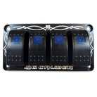 Universal 4 Hole Billet Dash Switch Panel Kit | Universal 4 Hole Dash Panel Combo including 4 Rocker Switches
