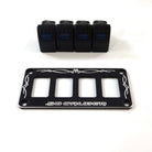 Universal 4 Hole Billet Dash Switch Panel Kit | Universal 4 Hole Dash Panel Combo including 4 Rocker Switches
