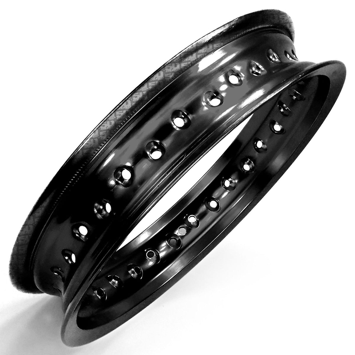 Black | 50 Caliber Racing Pit Bike 12 inch Rims - 32 Hole available in BLACK, GOLD, RED or BLUE Anodized.