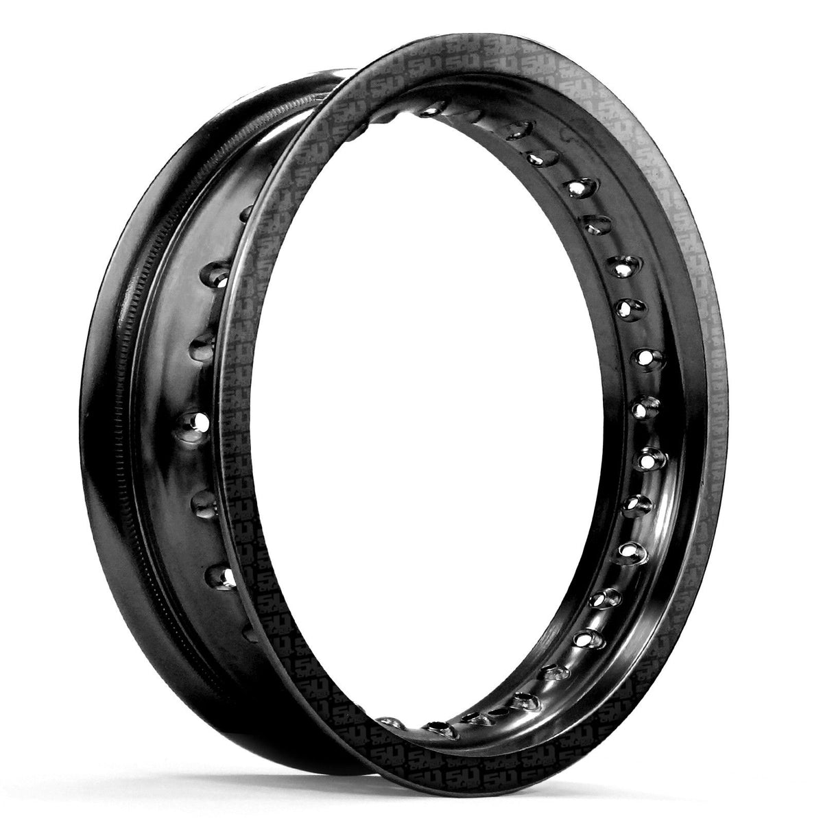 Black | 50 Caliber Racing Pit Bike 12 inch Rims - 32 Hole available in BLACK, GOLD, RED or BLUE Anodized.