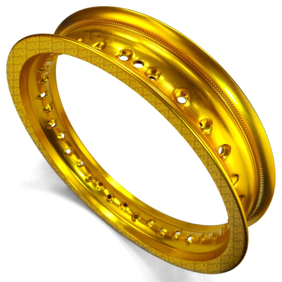 Gold | 50 Caliber Racing Pit Bike 12 inch Rims - 32 Hole available in BLACK, GOLD, RED or BLUE Anodized.