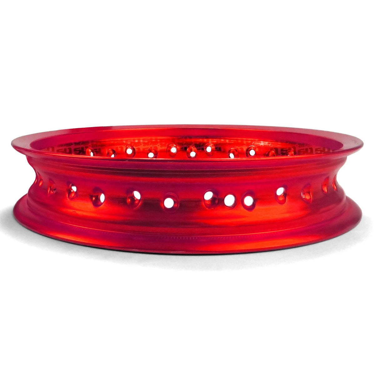 Red | 50 Caliber Racing Pit Bike 12 inch Rims - 32 Hole available in BLACK, GOLD, RED or BLUE Anodized.