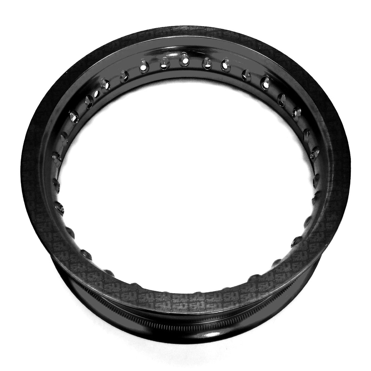 Black | 50 Caliber Racing Pit Bike 10 inch Rims - 28 Hole available in BLACK, GOLD, RED or BLUE Anodized