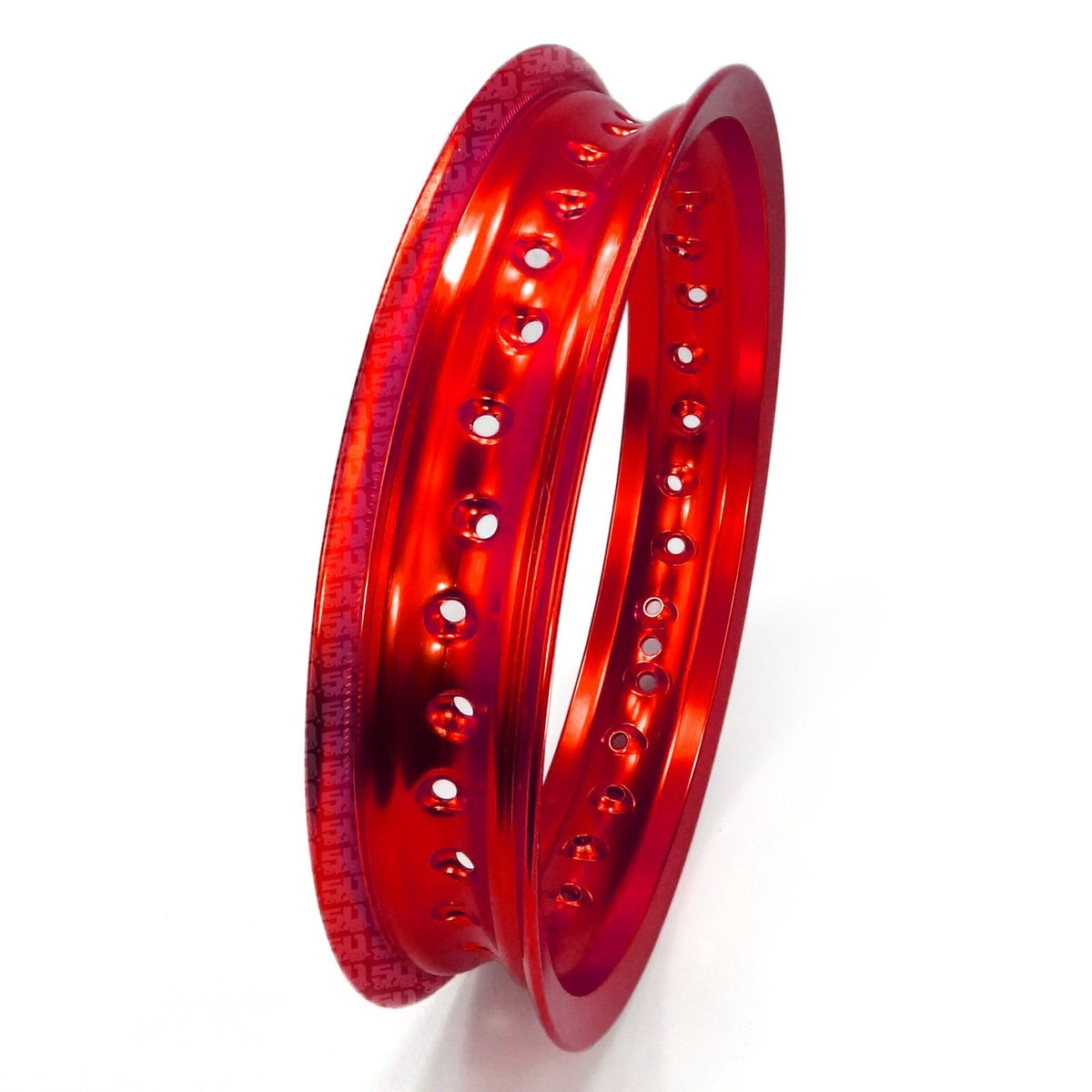 Red | 50 Caliber Racing Pit Bike 10 inch Rims - 28 Hole available in BLACK, GOLD, RED or BLUE Anodized
