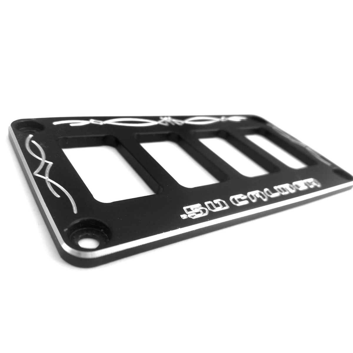 Black | 50 Caliber Racing Universal CNC Billet Aluminum 4 Switch Dash Panel