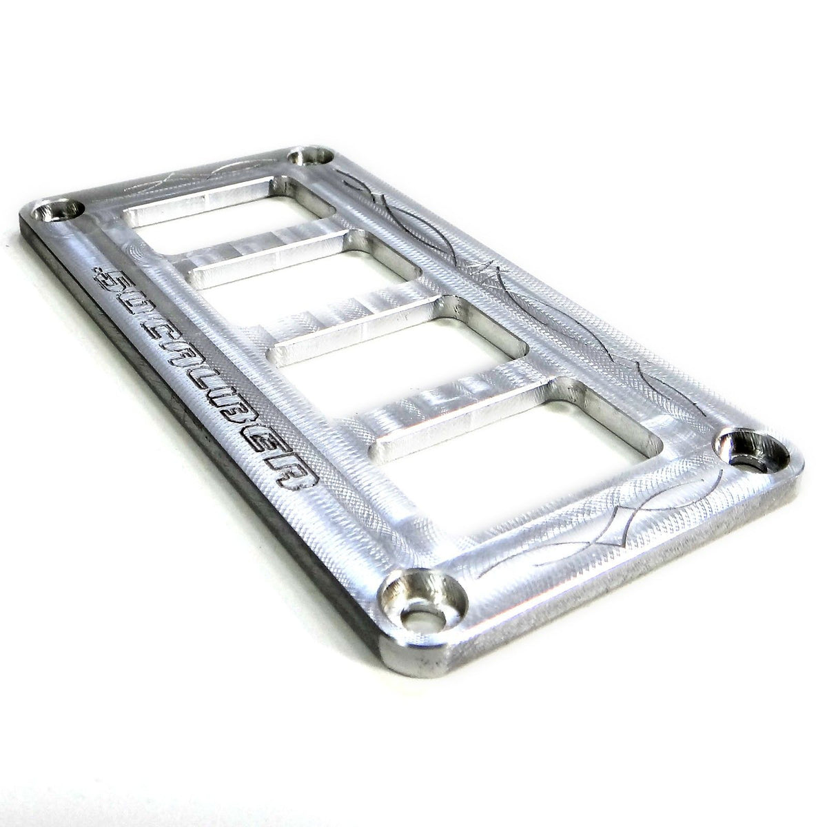 Raw Silver | 50 Caliber Racing Universal CNC Billet Aluminum 4 Switch Dash Panel