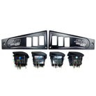 Black | Polaris Ride Command 6 Switch Dash Panel Black 2 Piece Combo with 4 Free Waterproof Carling Illuminated 12V Switches