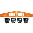 Orange | Polaris Ride Command 6 Switch Dash Panel Orange Madness 2 Piece Combo with 4 Free Waterproof Carling Illuminated 12V Switches