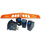 Orange | Polaris Ride Command 6 Switch Dash Panel Orange Madness 2 Piece Combo with 4 Free Waterproof Carling Illuminated 12V Switches
