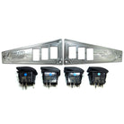 Raw Silver | Polaris Ride Command 6 Switch Dash Panel Raw Silver 2 Piece Combo with 4 Free Waterproof Carling Illuminated 12V Switches