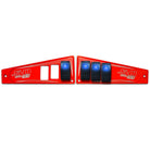 Red | Polaris Ride Command 6 Switch Dash Panel Red 2 Piece Combo with 4 Free Waterproof Carling Illuminated 12V Switches