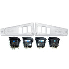 White | Polaris Ride Command 6 Switch Dash Panel White Lightning 2 Piece Combo with 4 Free Waterproof Carling Illuminated 12V Switches