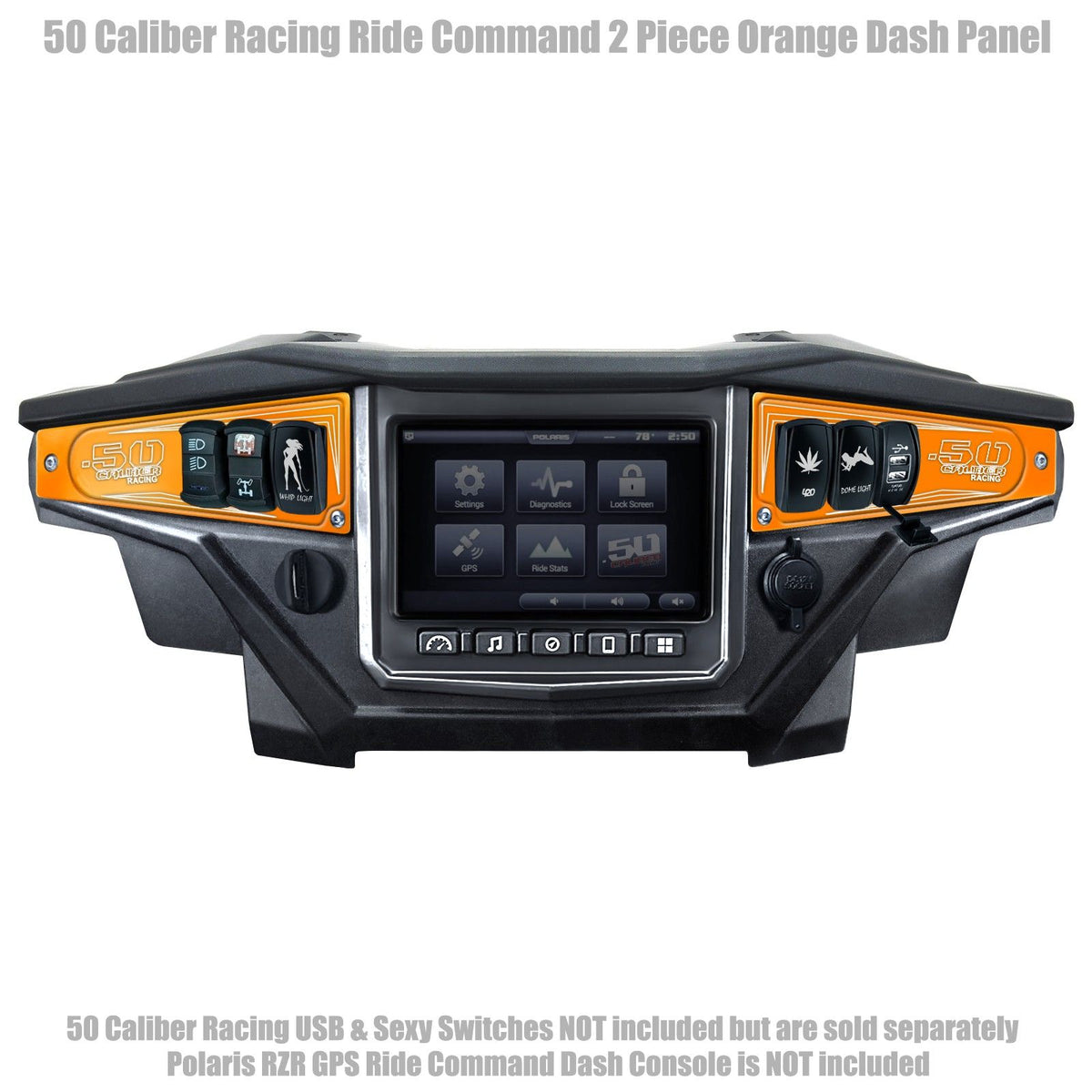 Orange | Polaris Ride Command 6 Switch Dash Panel Orange Madness 2 Piece Kit