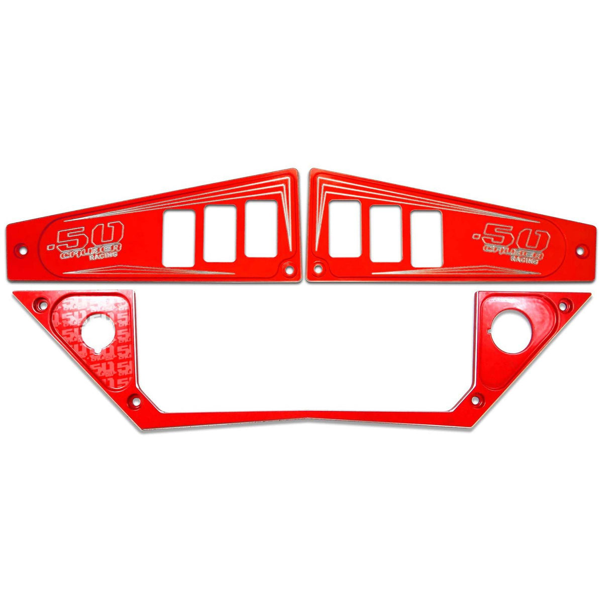 Red | Polaris Ride Command 6 Switch Dash Panel Red 3 Piece Kit