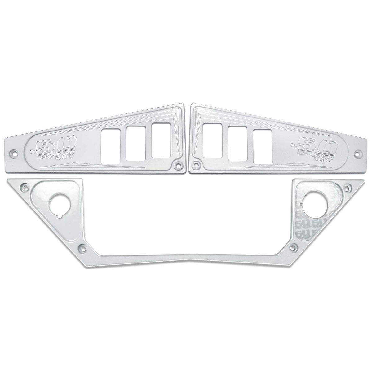 White | Polaris Ride Command 6 Switch Dash Panel White Lightning 3 Piece Kit