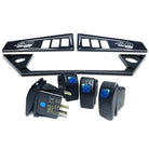 Black | Polaris Ride Command 6 Switch Dash Panel Black 3 Piece Combo with 4 Free Waterproof Carling Illuminated 12V Switches