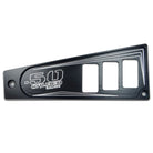 Black | Polaris Ride Command 6 Switch Dash Panel Black 3 Piece Combo with 4 Free Waterproof Carling Illuminated 12V Switches