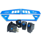 Voodoo Blue | Polaris Ride Command 6 Switch Dash Panel Voodoo Blue 3 Piece Combo with 4 Free Waterproof Carling Illuminated 12V Switches