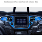 Voodoo Blue | Polaris Ride Command 6 Switch Dash Panel Voodoo Blue 3 Piece Combo with 4 Free Waterproof Carling Illuminated 12V Switches