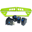 Lime Squeeze | Polaris Ride Command 6 Switch Dash Panel Lime Squeeze 3 Piece Combo with 4 Free Waterproof Carling Illuminated 12V Switches