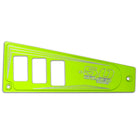 RZR Billet Dash Switch Panels Ride Command | Polaris Ride Command 6 Switch Dash Panel Lime Squeeze 3 Piece Combo with 4 Free Waterproof Carling Illuminated 12V Switches