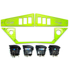 Lime Squeeze | Polaris Ride Command 6 Switch Dash Panel Lime Squeeze 3 Piece Combo with 4 Free Waterproof Carling Illuminated 12V Switches