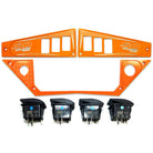 Orange | Polaris Ride Command 6 Switch Dash Panel Orange Madness 3 Piece Combo with 4 Free Waterproof Carling Illuminated 12V Switches