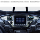 Raw Silver | Polaris Ride Command 6 Switch Dash Panel Raw Silver 3 Piece Combo with 4 Free Waterproof Carling Illuminated 12V Switches