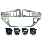 Raw Silver | Polaris Ride Command 6 Switch Dash Panel Raw Silver 3 Piece Combo with 4 Free Waterproof Carling Illuminated 12V Switches