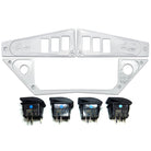 White | Polaris Ride Command 6 Switch Dash Panel White Lightning 3 Piece Combo with 4 Free Waterproof Carling Illuminated 12V Switches
