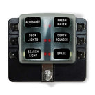 6 Way 12V Fuse Block - LED Indicators - Blade Terminals | Universal 6 Way Covered 12V Circuit Blade Fuse Box with LED Indicators and Accessories
