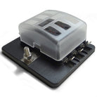 6 Way 12V Fuse Block - LED Indicators - Blade Terminals | Universal 6 Way Covered 12V Circuit Blade Fuse Box with LED Indicators and Accessories