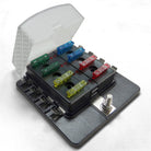 8 Way 12V Fuse Block - LED Indicators - Blade Terminals | Universal 8 Way Covered 12V Circuit Blade Fuse Box with LED Indicators and Accessories