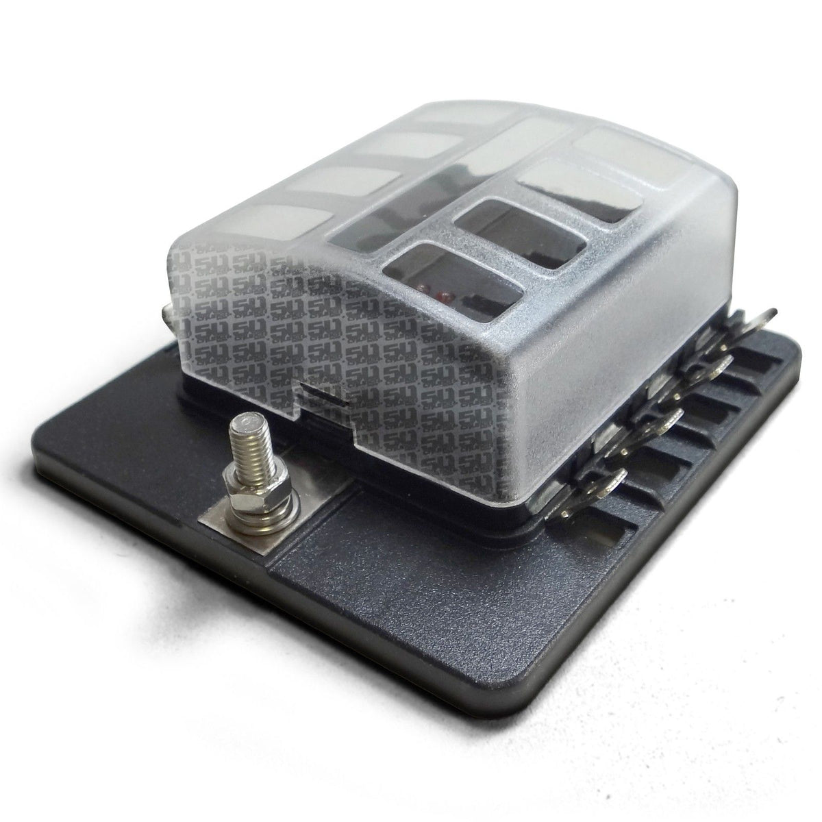 8 Way 12V Fuse Block - LED Indicators - Blade Terminals | Universal 8 Way Covered 12V Circuit Blade Fuse Box with LED Indicators and Accessories
