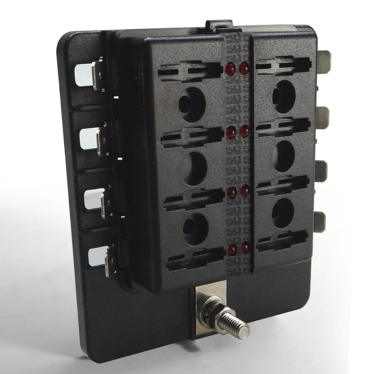 8 Way 12V Fuse Block - LED Indicators - Blade Terminals | Universal 8 Way Covered 12V Circuit Blade Fuse Box with LED Indicators and Accessories