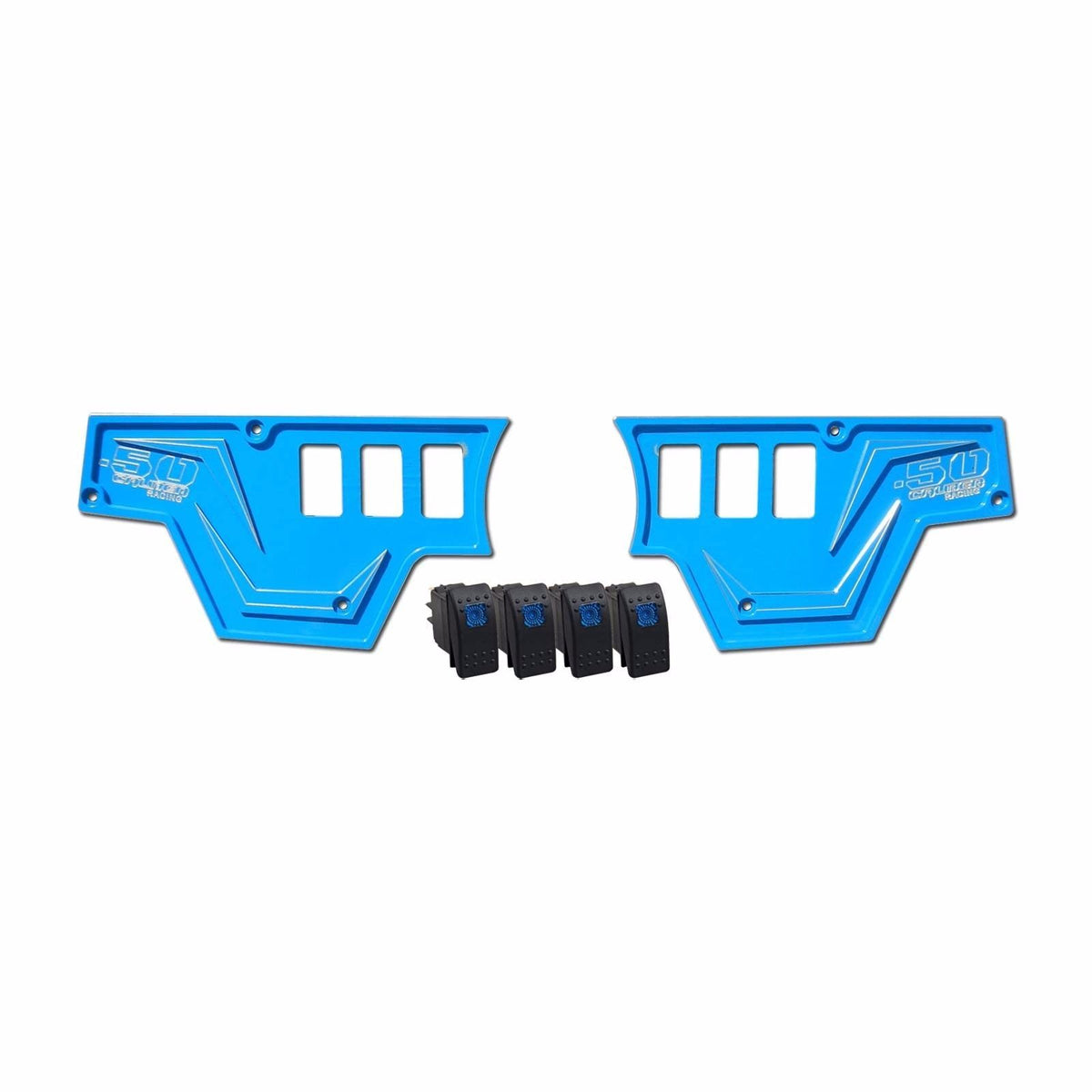 Voodoo Blue | Voodoo Blue 6061 CNC Billet 6 Switch Dash Panel for RZR XP1000 - 2 Piece with 4 Additional Rocker Switches Included