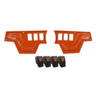Orange | Orange Madness 6061 CNC Billet 6 Switch Dash Panel for RZR XP1000 - 2 Piece with 4 Additional Rocker Switches Included