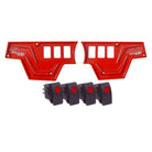 Red | Havasu Red 6061 CNC Billet 6 Switch Dash Panel for RZR XP1000 - 2 Piece with 4 Additional Rocker Switches Included
