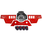 Red | Havasu Red 6061 CNC Billet 6 Switch Dash Panel for RZR XP1000 - 3 Piece with 4 Additional Rocker Switches Included