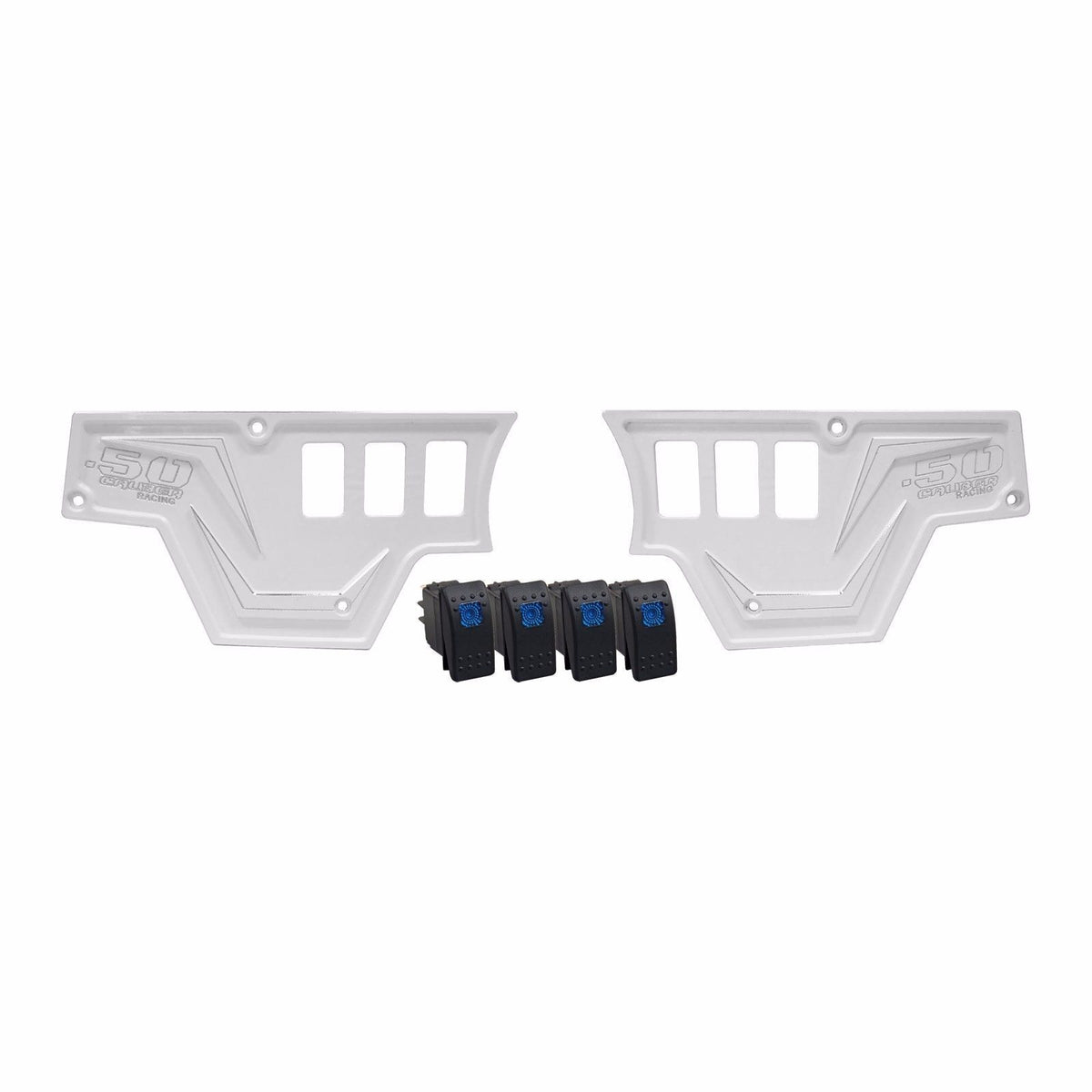 White | White Lightning 6061 CNC Billet 6 Switch Dash Panel for RZR XP1000 - 2 Piece with 4 Additional Rocker Switches Included