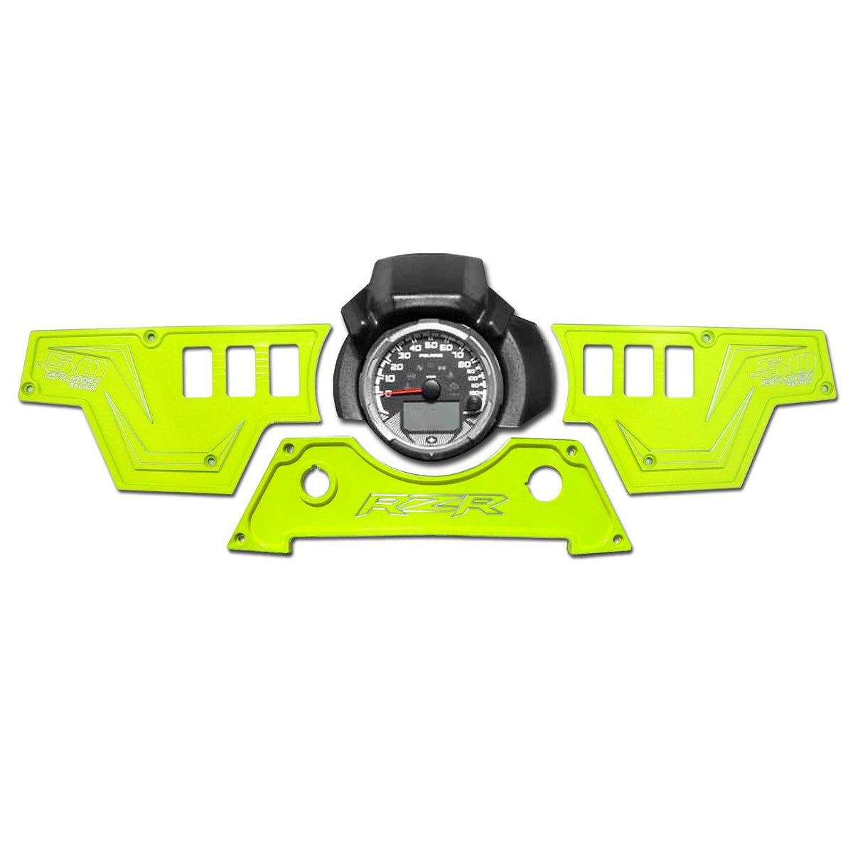 Lime Squeeze | Lime Squeeze 6061 CNC Billet 6 Switch Dash Panel for RZR XP1000 - 3 Piece Kit