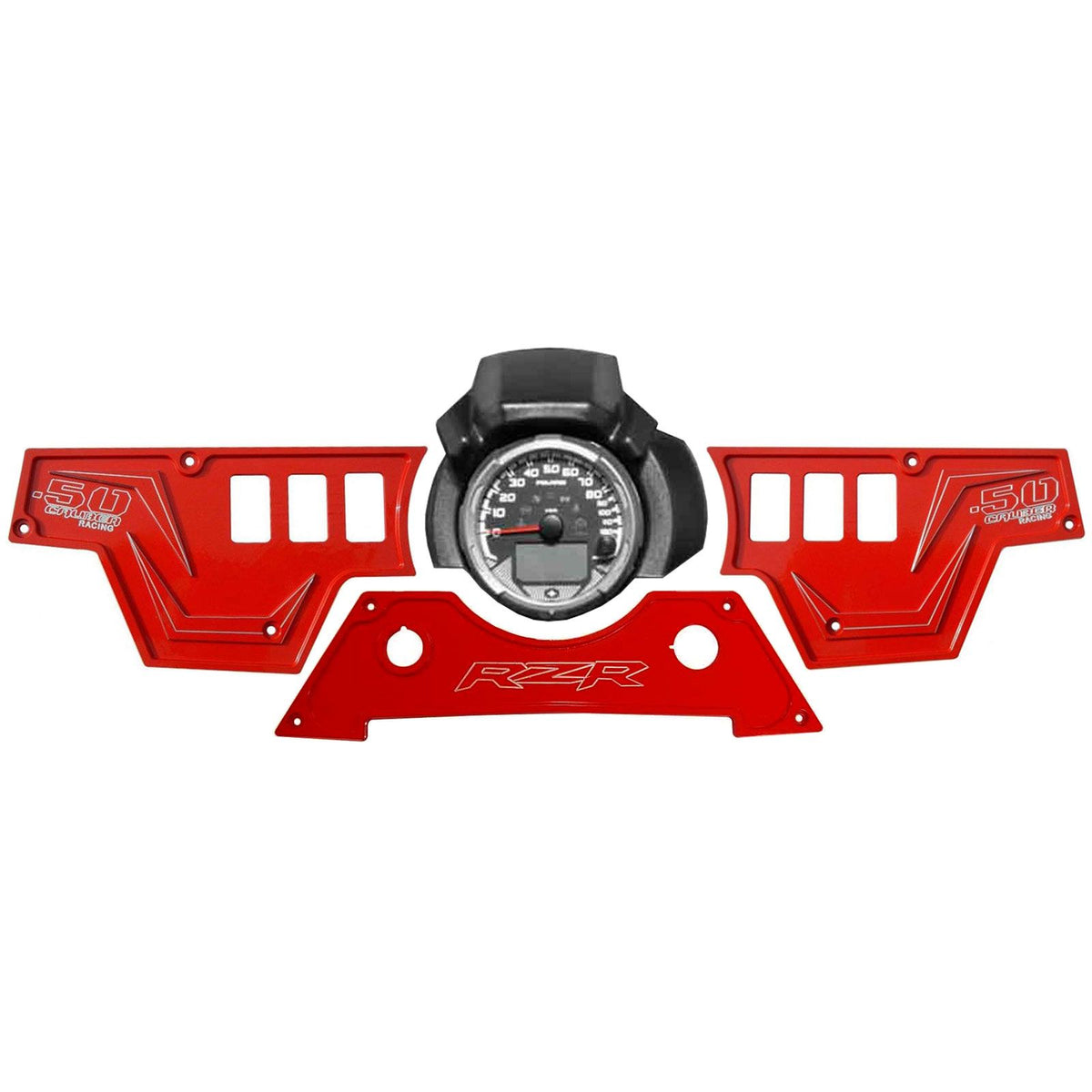 Red | Havasu Red 6061 CNC Billet 6 Switch Dash Panel for RZR XP1000 - 3 Piece Kit