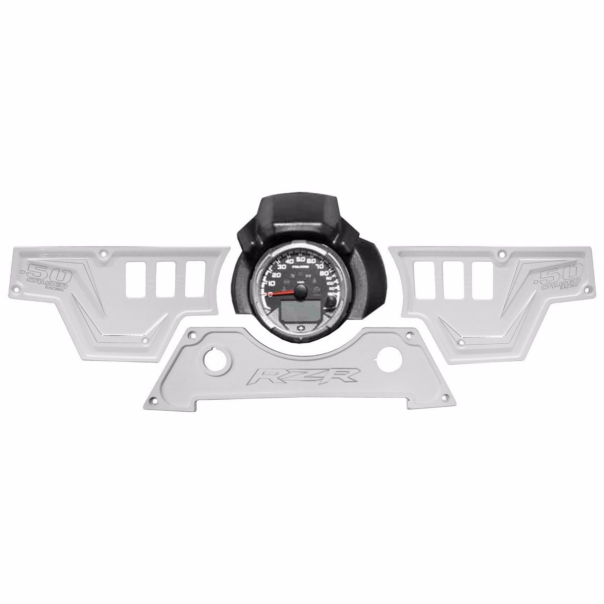 White | White Lightning 6061 CNC Billet 6 Switch Dash Panel for RZR XP1000 - 3 Piece Kit