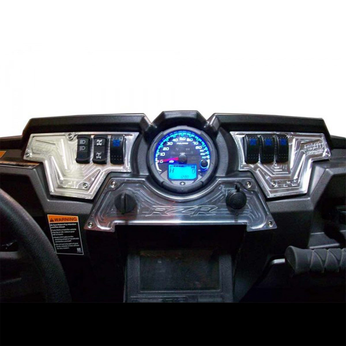 Raw Silver | Raw Silver 6061 CNC Billet 6 Switch Dash Panel for RZR XP1000 -  Installed