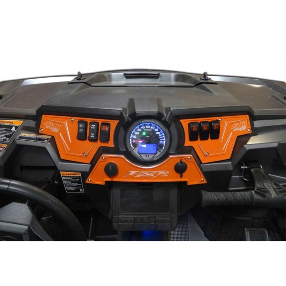 Orange | Orange Madness 6061 CNC Billet 6 Switch Dash Panel for RZR XP1000 -  Installed