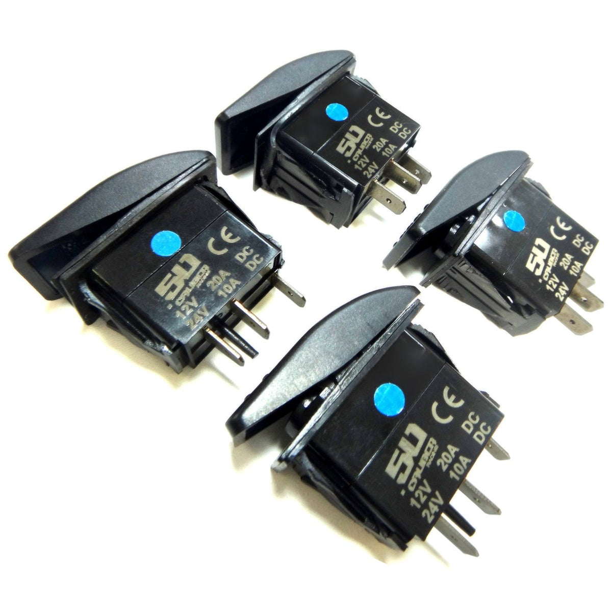 Orange | 4 Additional Carling Style 12v 20A Waterproof Rocker Switches