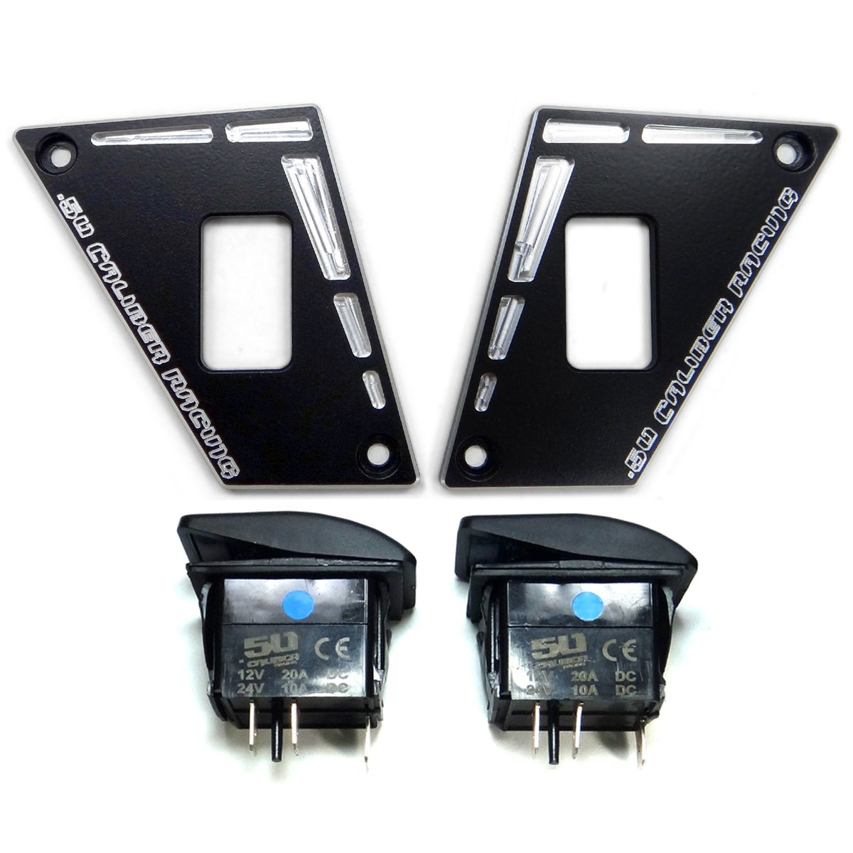 Black | Polaris RZR 170 2 Switch Dash Panel Kit Raw Black Powder Coat
