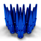 Blue | 12x1.5mm Extended Spike Lug Nuts - Acorn Taper - 50 Caliber Racing - 16 Pack for 4 Lug Vehicles - Blue Finish