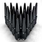 Black | 12x1.5mm Extended Spike Lug Nuts - Acorn Taper - 50 Caliber Racing - 20 Pack for 5 Lug Vehicles - Black Finish
