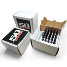 Black | 12x1.5mm Extended Spike Lug Nuts - Acorn Taper - 50 Caliber Racing - 20 Pack for 5 Lug Vehicles - Black Finish